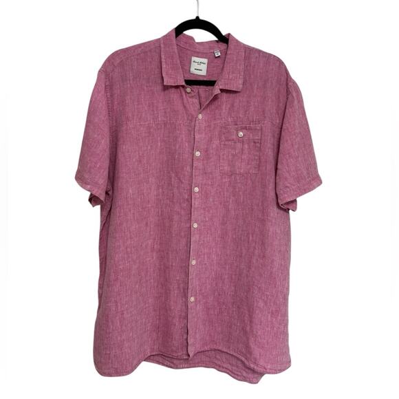 Baird McNutt x Murano Men’s 100% Irish Linen Button Down in Pink - Size XL - Picture 1 of 5